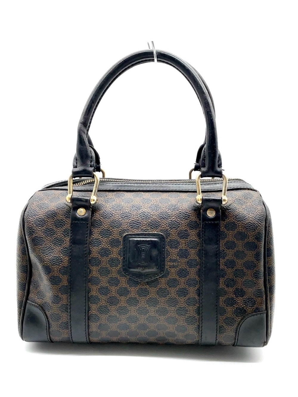 Celine Brown and Black Monogram Satchel